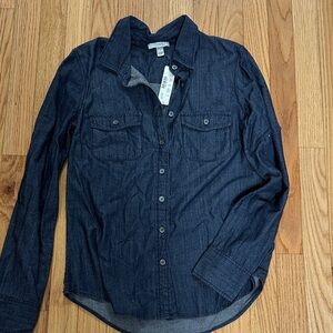 J. Crew Dark Navy Denim Button Down Shirt